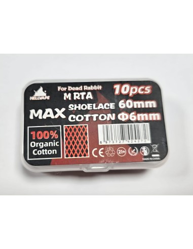 COTTON MAX pour Dead Rabbit M RTA - Hellvape - Coton : 100% organique